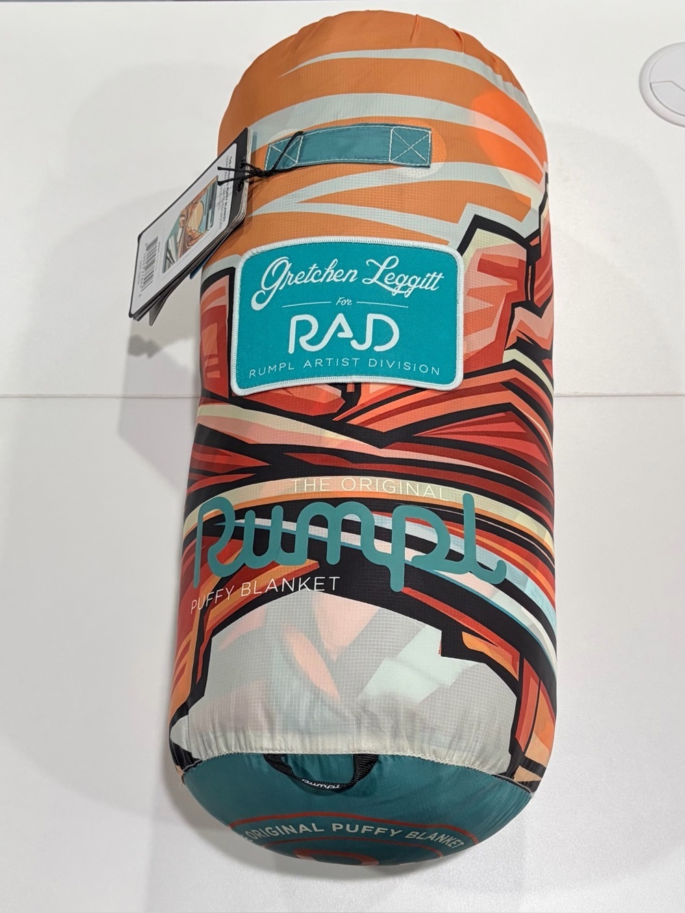 Rumpl Confluence Puffy Blanket Stuff Sack NWT Washable Puffer Sunset River